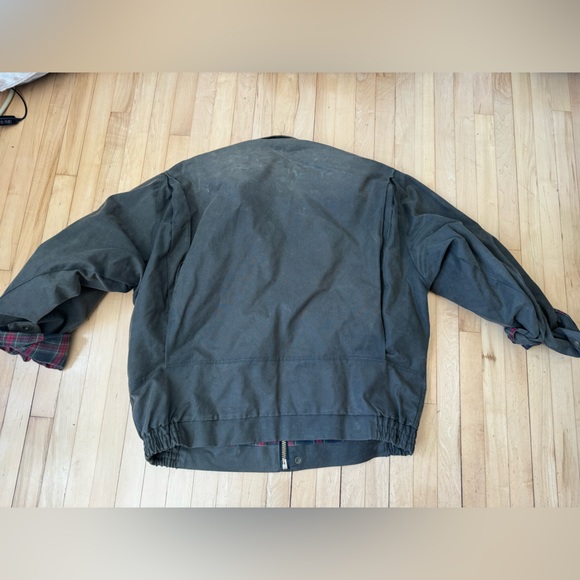 Men's Vintage waxed Australian chore Jacket with Plaid Lining - Picture 5 of 6